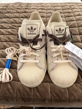 adidas Limited Edition Molly Mae Superstar II - latte sneakers.